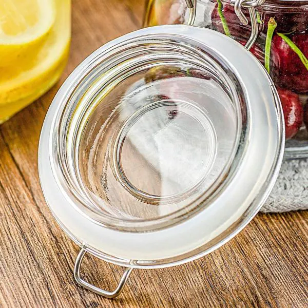 Cracker Transparent Glass Food Storage Jar Container With Airtight
