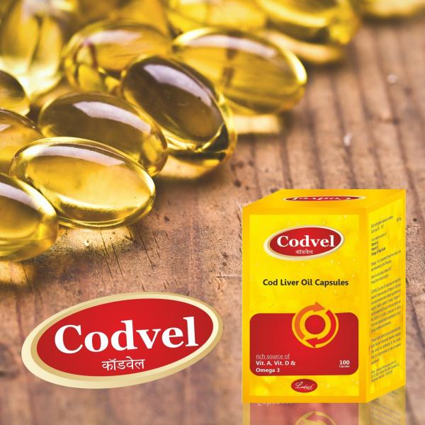 Leeford Codvel Cod Liver Fish Oil Capsules With Vitamin A,Vitamin D And