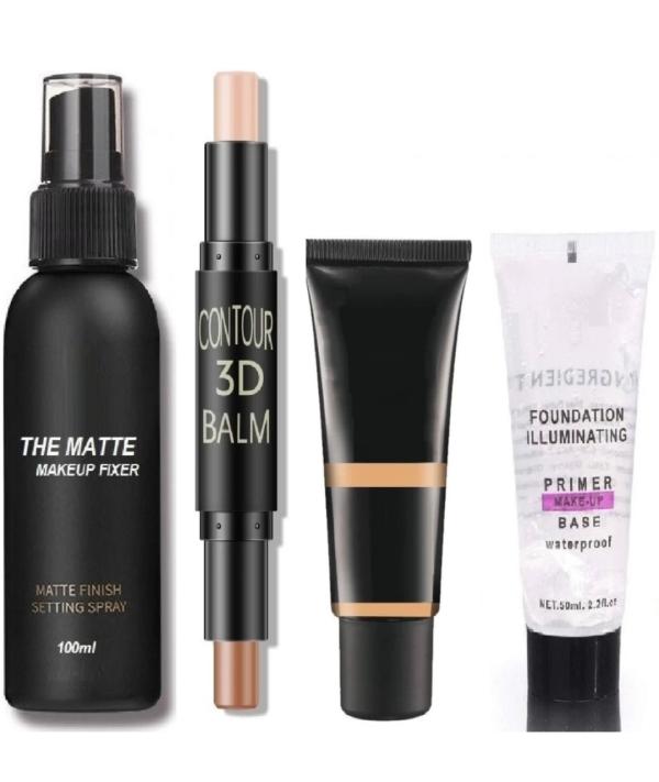 Nobita Beauty makeup fixer with primer, contour stick and foundation