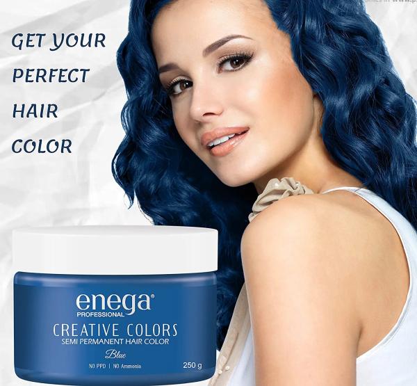 Enega Professional Creative Colors Semi Permanent Hair Color (Blue
