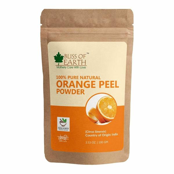 Bliss of Earth 100 Pure Orange Peel Powder For Face & Hair (100 g