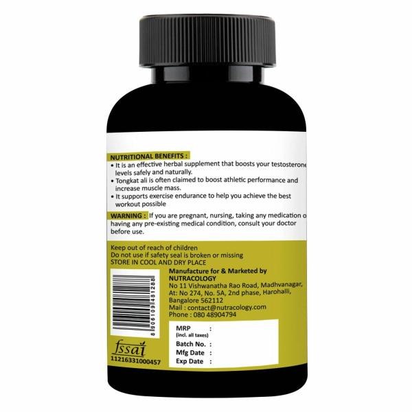 Nutracology Tongkat ali Testosterone Booster for Stamina Energy and Endurance 60 Tablets JioMart