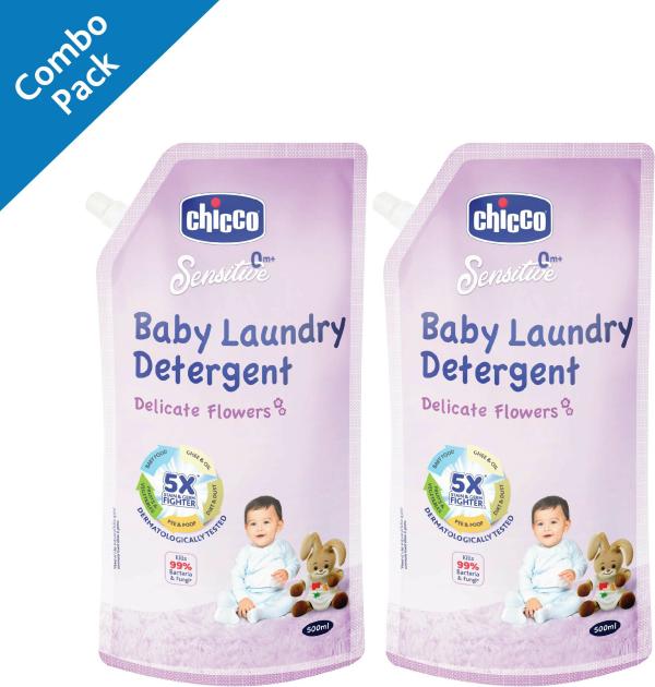 Chicco Delicate Flowers Laundry Detergent 500 ml Pack of 2 JioMart