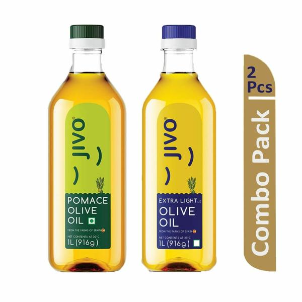 Jivo Extra Light Olive Oil 1 Ltr + Jivo Pomace Cooking Olive Oil 1 Ltr