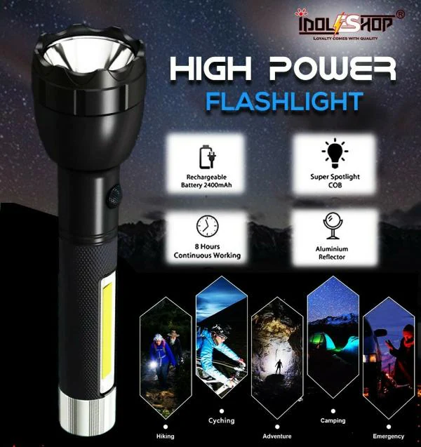 50W + 30W Led Long Range Torch Light with Emergency Light