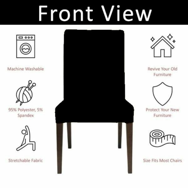 4-PACK Spandex Fabric Stretchable Elastic Chair Covers Washable Dining Kitchen 