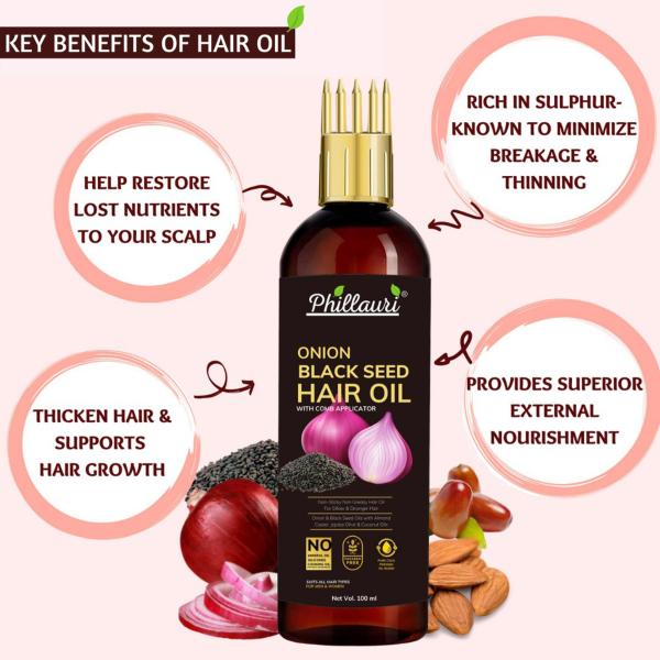Phillauri Organic Product Red Onion Black Seed Oil Ultimate Hair Care