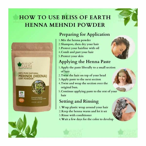 Bliss of Earth 100 Pure & Natural Henna Powder 100GM Natural Hair
