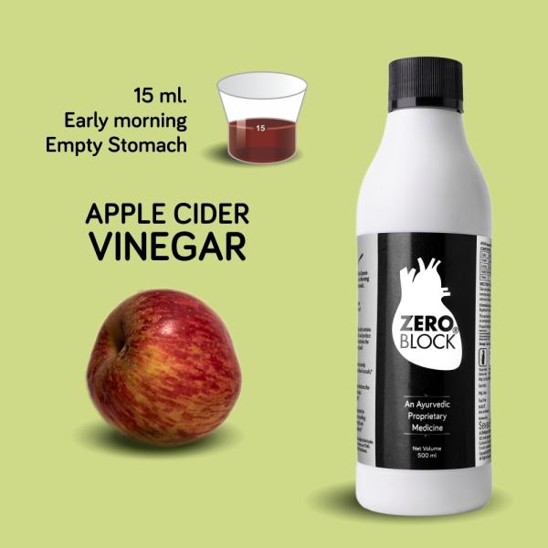 ZERO BLOCK 500ml Ayurvedic mixture for Heart Wellness Apple Cider