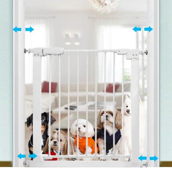 Pets Empire Retractable Pet gate Wide Baby With Cat Door Metal White