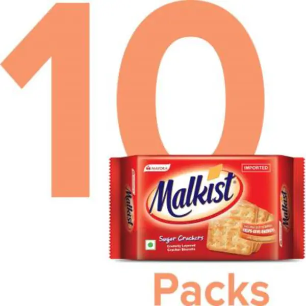 Malkist Sugar Flavoured Cracker Biscuits (family pack) 105g (Pack of