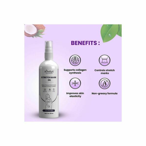 Kinsfolk Almond, Rose Stretch Oil Reduce Stretch Marks And Relieves