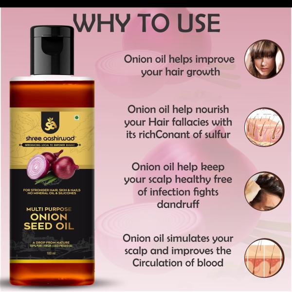 SHREE AASHIRWAD Onion Oil for Hair Growth and Hair Fall Control, 200ml