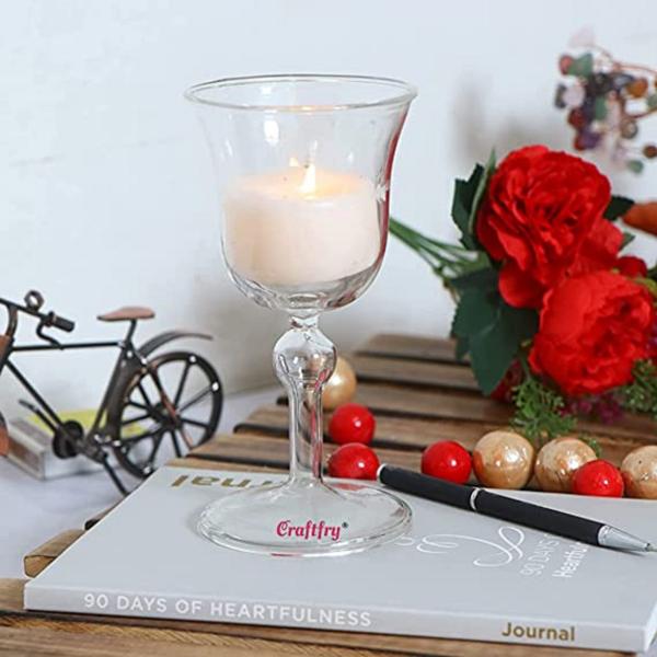 Craftfry Stem Round Glass Tealight Candle Holders Christmas, Living