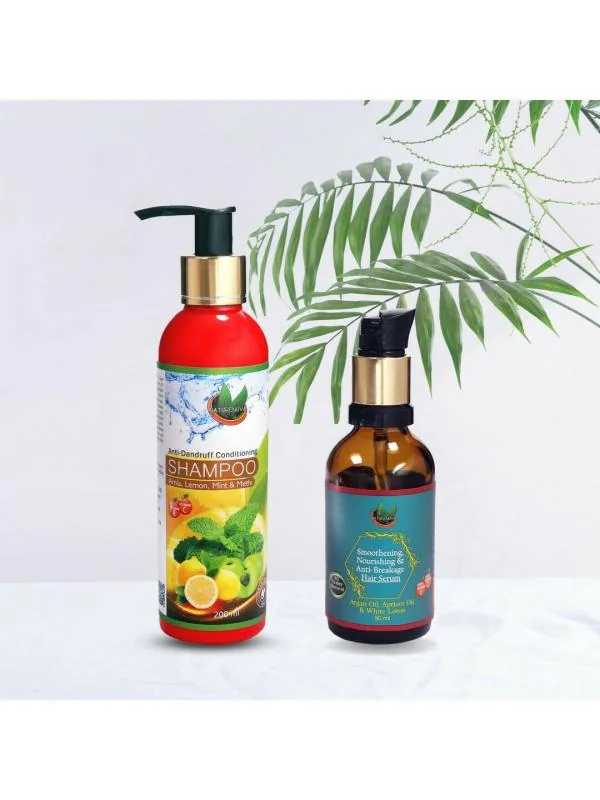 NatureNova Herbals Anti Dandruff Shampoo (200 ml) & Hair Serum (50 ml)  Combo Pack of 2 - JioMart