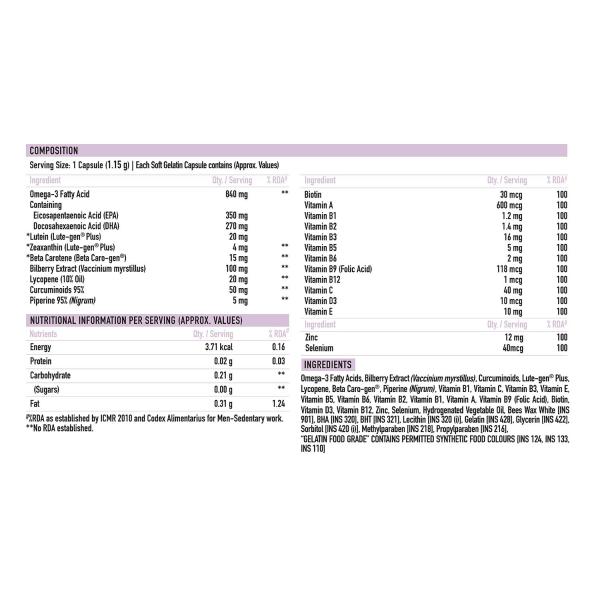 TrueBasics Eye Shield with Lutein, Zeaxanthin & Omega3 for dry eyes