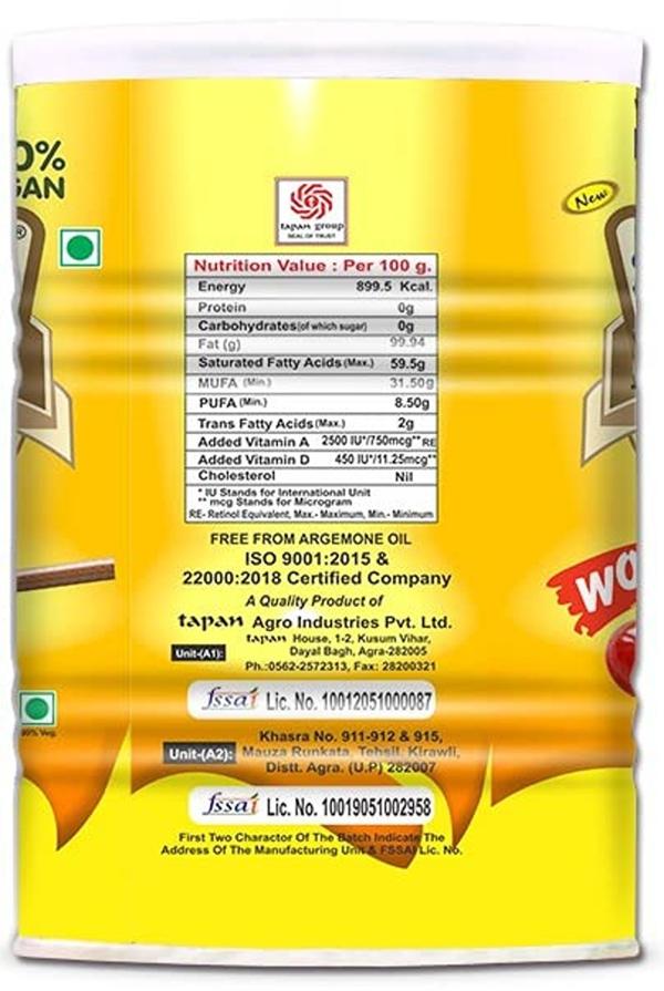 New Preet Lite Gold 100 Vegan Multi Source Edible Cooking Medium