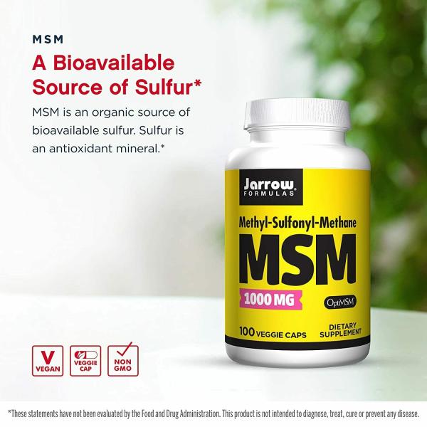Jarrow Formulas MSM 1000mg, 100 Veggie Capsules JioMart