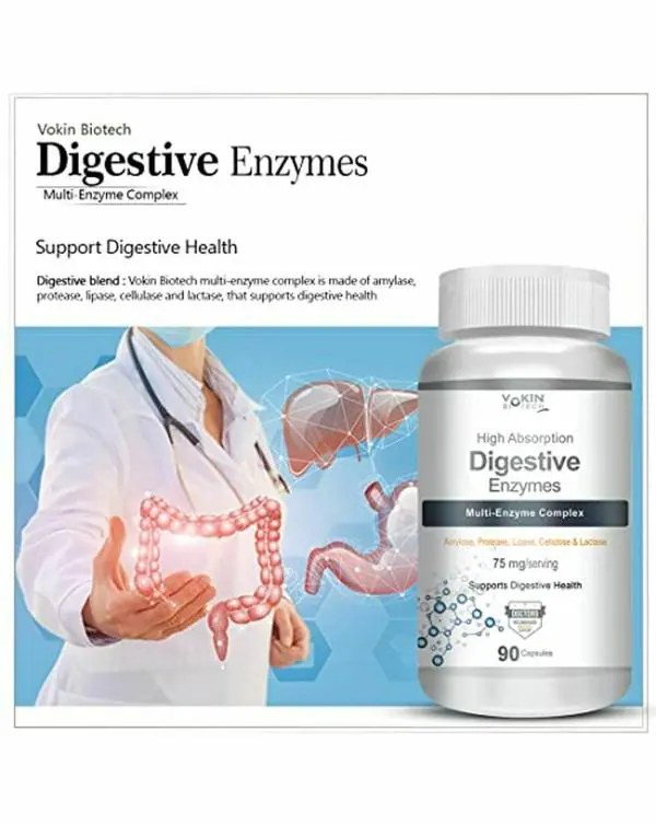 Vokin Biotech Digestive Enzymes Multi Enzyme Complex 90 Capsules 75mg