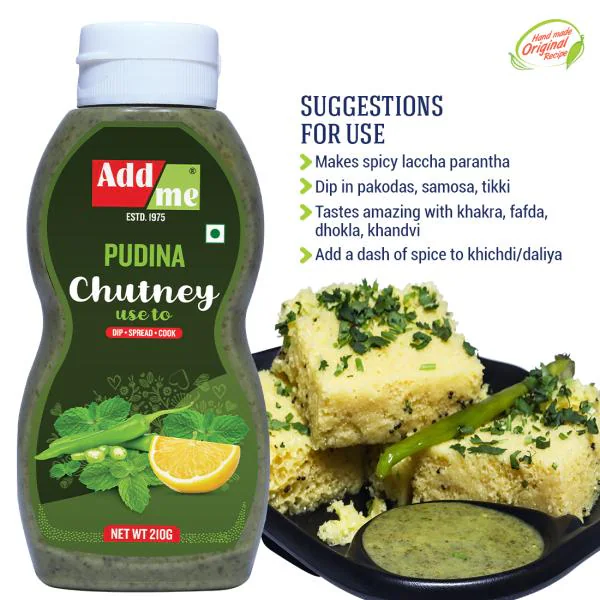 Add me pudina Chutney 210gm Pack of 2 Classic Indian Mint Sauce pani