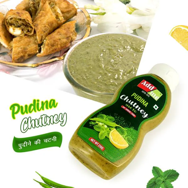Add me pudina Chutney 210gm Pack of 2 Classic Indian Mint Sauce pani