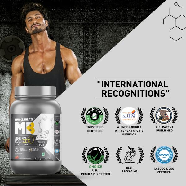 MuscleBlaze Biozyme IsoZero, Zero Carb, 100 Pure Whey Protein Isolate