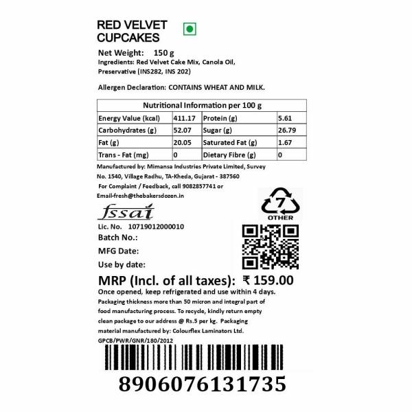 The Baker's Dozen RED VELVET CUPCAKES JioMart