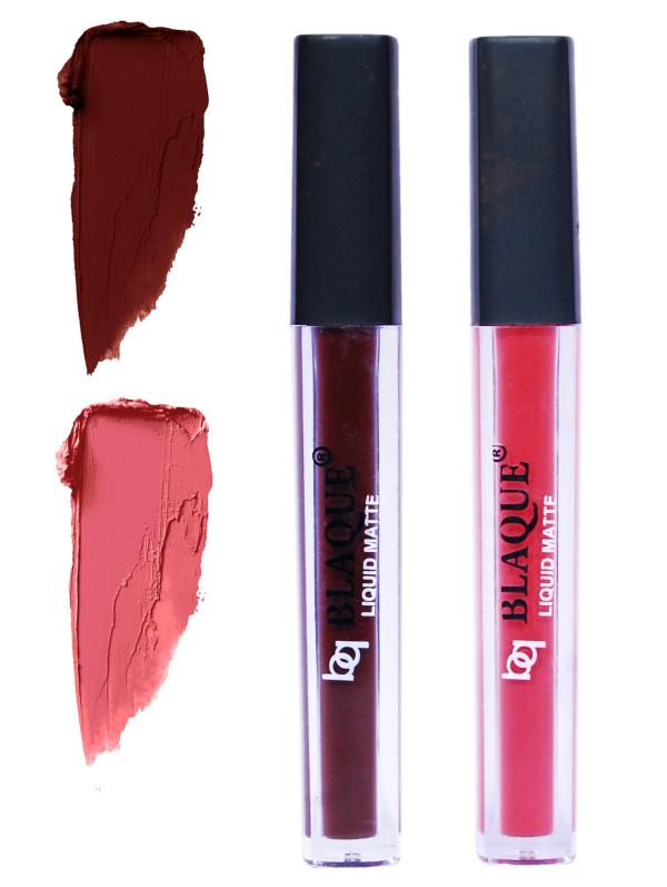 bq BLAQUE Matte Liquid Lip Gloss Combo of 2 Lipstick 106111 (8 ml