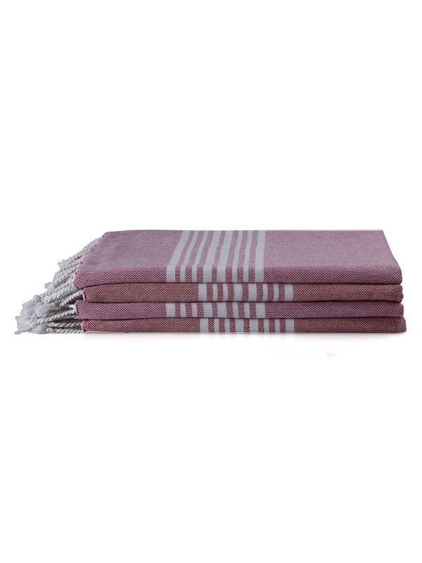 Arrabi Multi Stripes Handwoven Cotton Bath Towel (Set of 4) JioMart