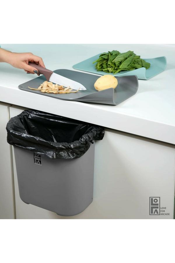 Lofa Grey Plastic Rectangular Hanging Kitchen Dustbin - JioMart