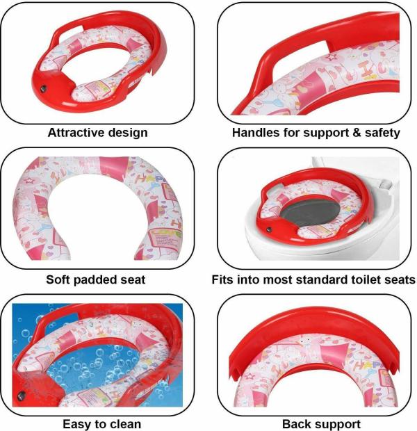 Nabhya Soft Cushion Baby Potty Seat with Handle and Back Support Toilet