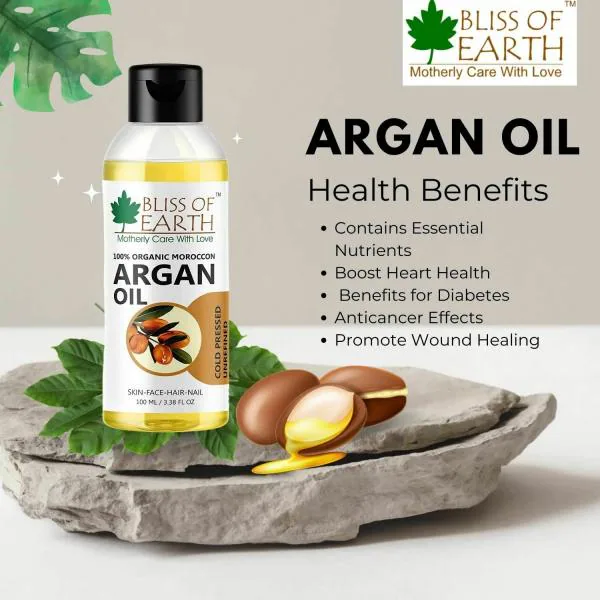 Bliss of Earth !00% Organic Moroccan Argan Oil Hair Oil 100ML - JioMart
