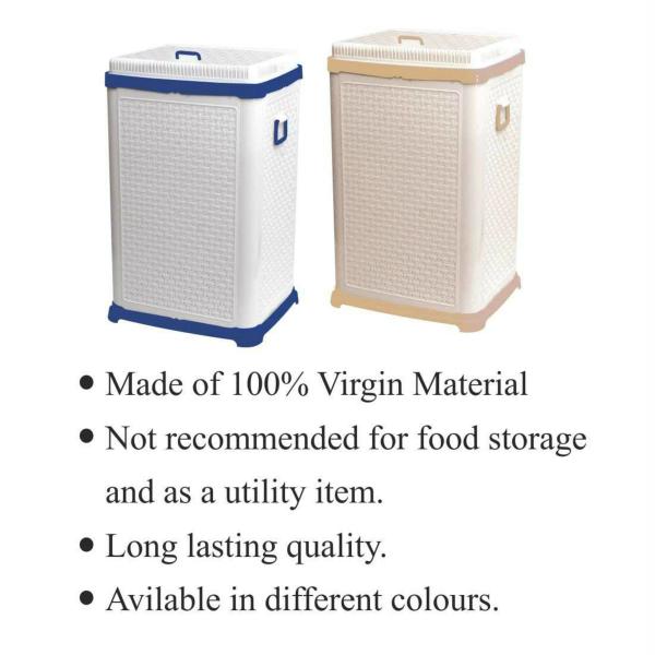 Nabhya Blue Plastic Laundry Basket 50 L JioMart