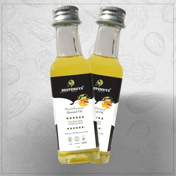 Drupenuts Cold Pressed Almond Oil Edible Grade Rich in Vitamin E