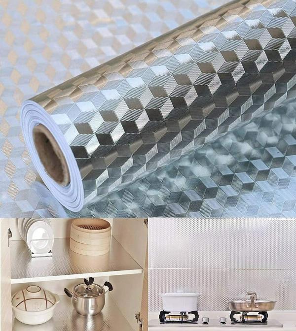 ELITEHOME Self-Adhesive Wall Stickers for Kitchen Oil Proof Roll Waterproof  Wallpaper For Walls - JioMart