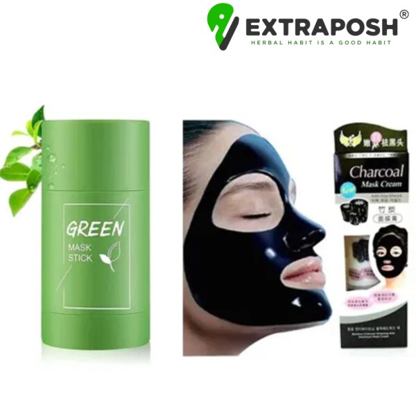 Extraposh Green Tea Cleansing Mask Stick For Face & Activated Charcoal