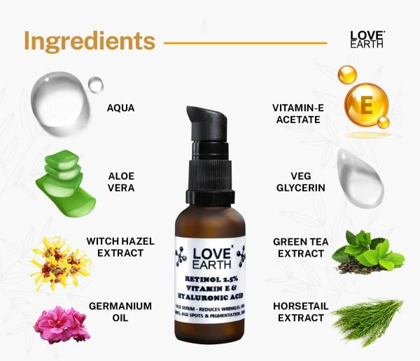 Love Earth Retinol Serum With Hyaluronic Acid 30ml JioMart
