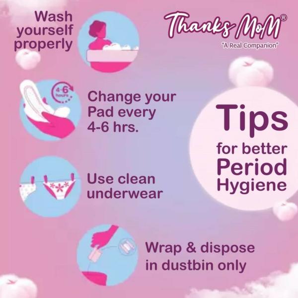 Thanks mom Freedom Plus Dry Net Sanitary Napkin Pads Extra Wide (Pack