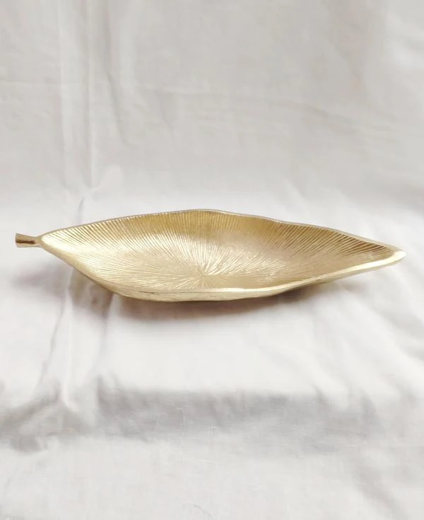 SOPERNEX Decorative Leaf Tray (Aluminium ArtwARE) JioMart