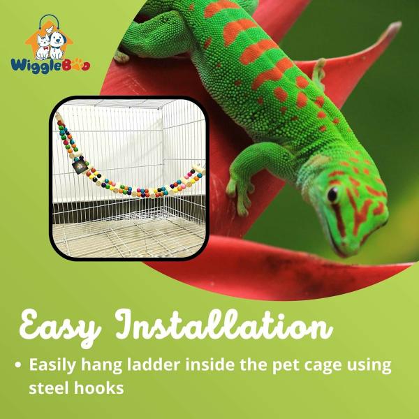 Wiggleboo Pet Flexible Ladder Cage Toy For Reptiles Iguana Gecko