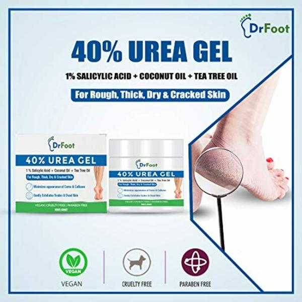 Dr Foot, Urea Gel With Salicylic Acid, Coconut And Tea Tree Oil For
