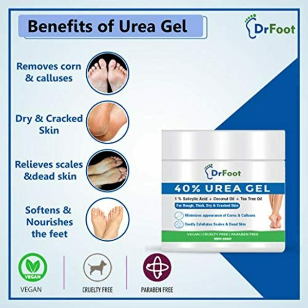 Dr Foot, Urea Gel With Salicylic Acid, Coconut And Tea Tree Oil For