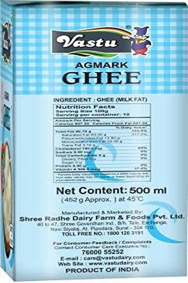 Vastu Buffalo Desi Ghee, Pure Ghee, Agmark Special Grade, Immunity
