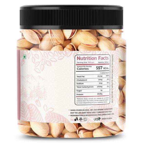 LILA DRY FRUITS Premium Roasted & Salted Pistachios 100gms JAR PACK Namkeen Pista Dry Fruit