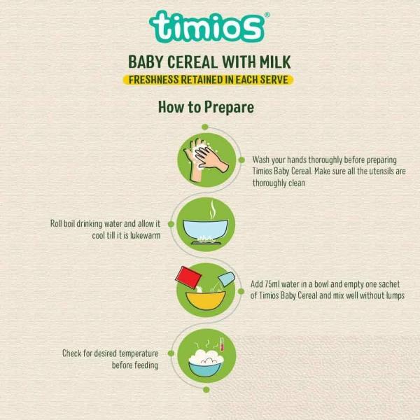 Timios Baby Cereal with Milk, Multigrain veg from 8+MonthsInsant and