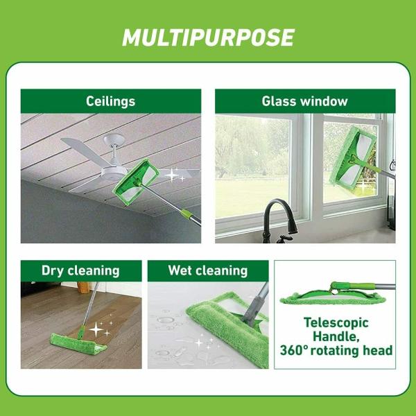 ScotchBrite Multipurpose Microfiber Flat Mop for Dry & Wet Cleaning