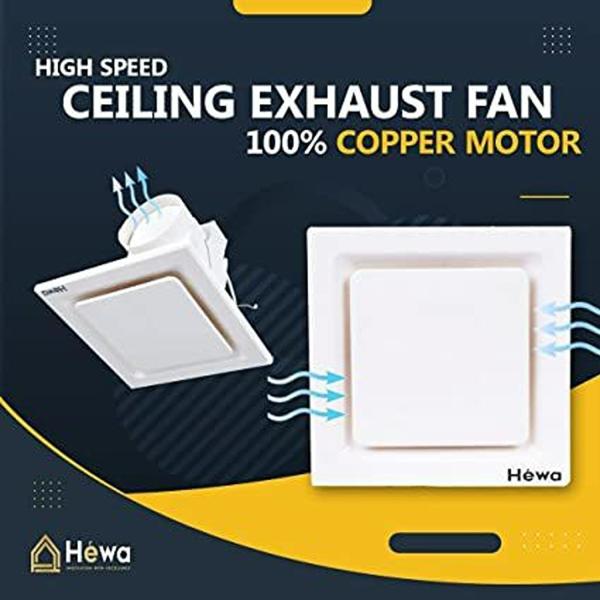 Hewa Ceiling Roof Exhaust fan 100 copper motor cut out size 204mmx