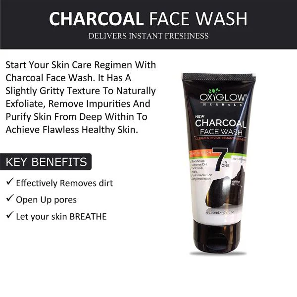 Oxyglow Herbals White Herbals Charcoal Face Wash 100 Gm And Herbals
