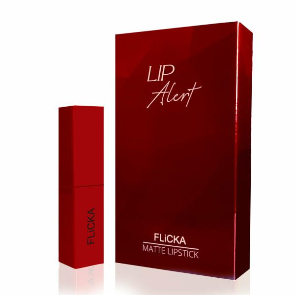 Flicka Lip Alert Matte Lipstick Shade 01 Afraid with SPF Soft Matte