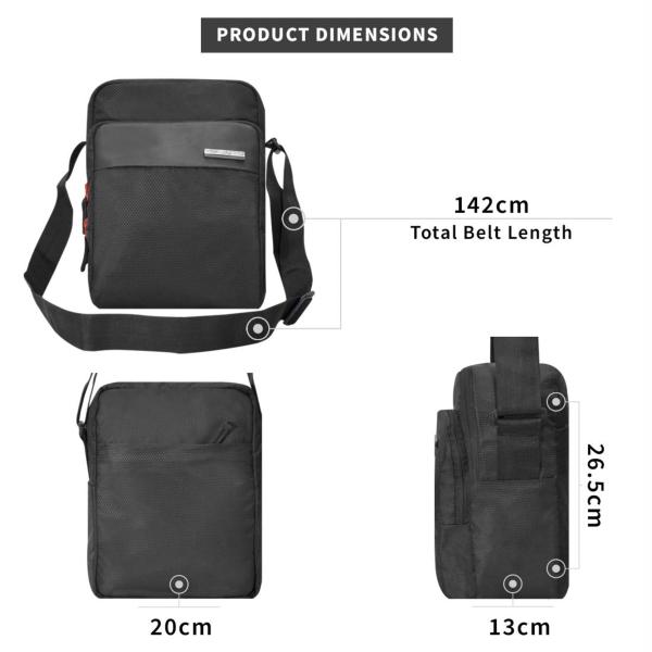 Strabo Unisex Black Messenger Bag JioMart